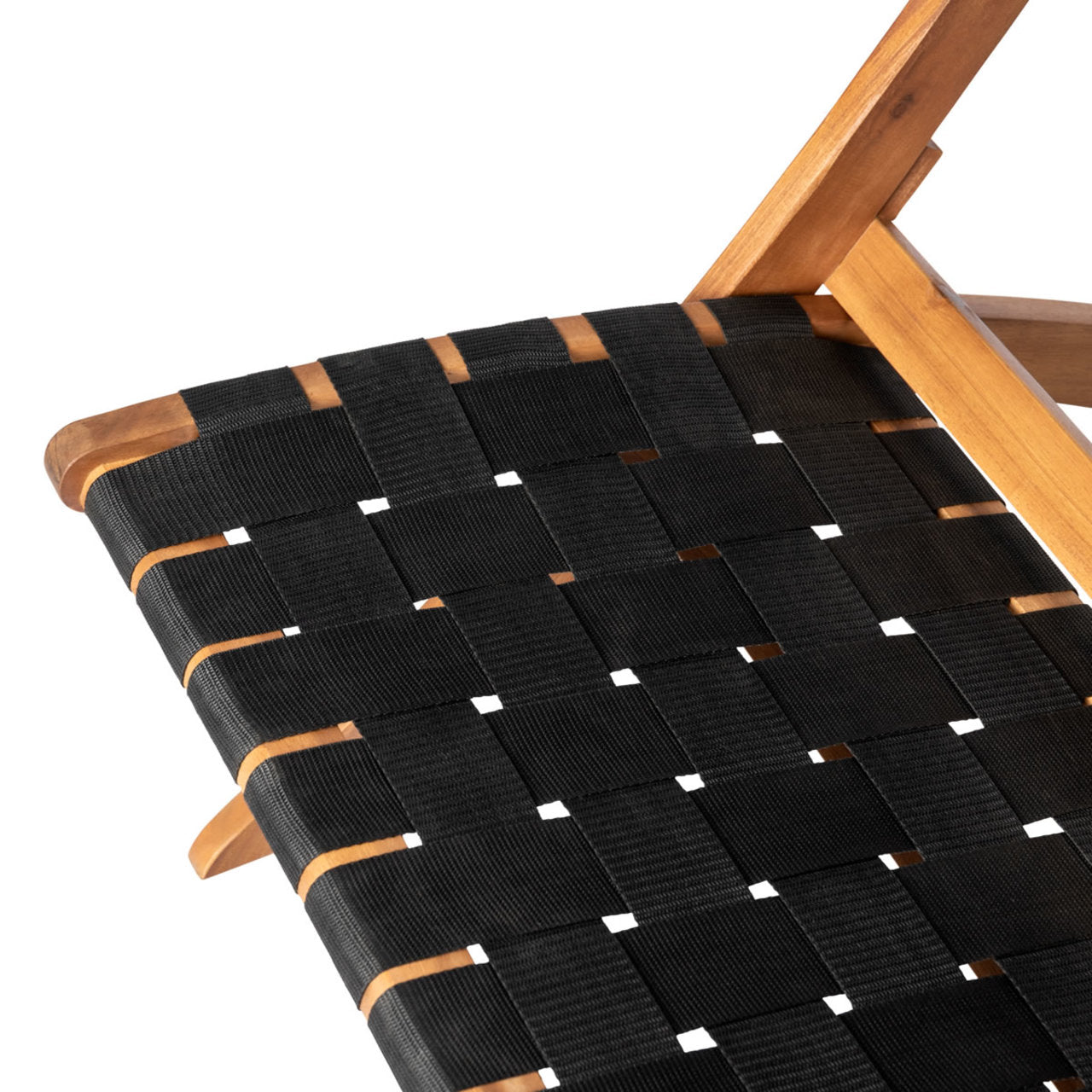 Fire Sense Sava Indoor-Outdoor Folding Chair in Black/Natural/Navy Blue/Warm Grey/Brown Webbing - 62774 - 64159 - 63636 - 63637 - 64098