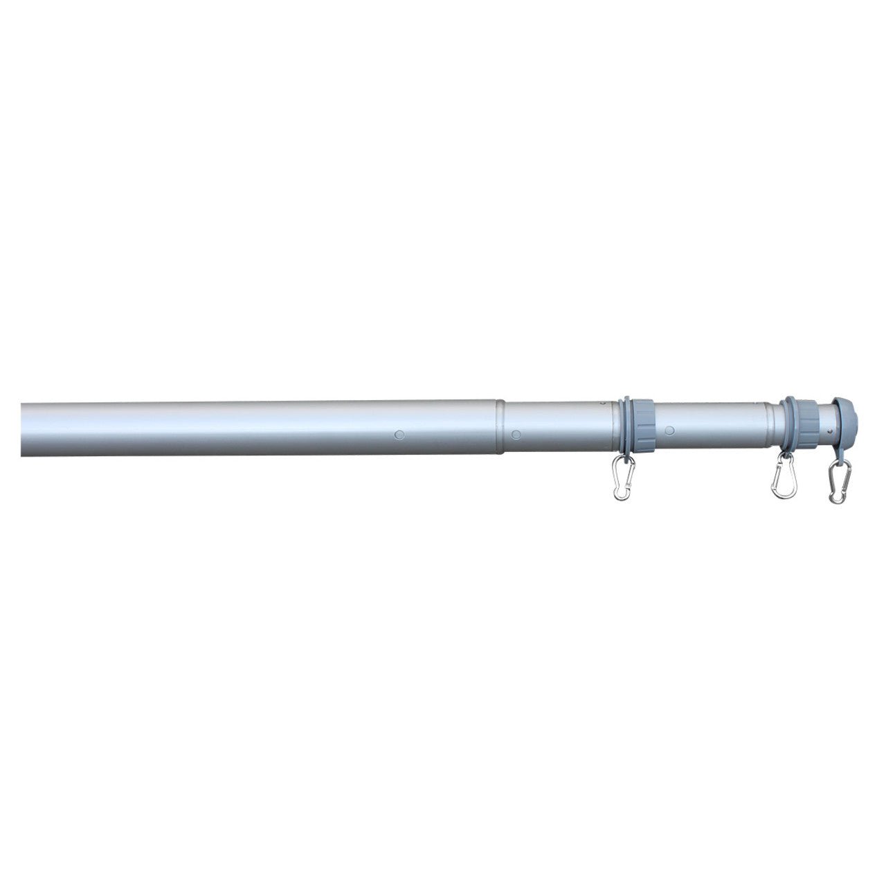 Super Tough 20ft Telescoping Silver Flagpole with Sewn Nylon US Made Flag