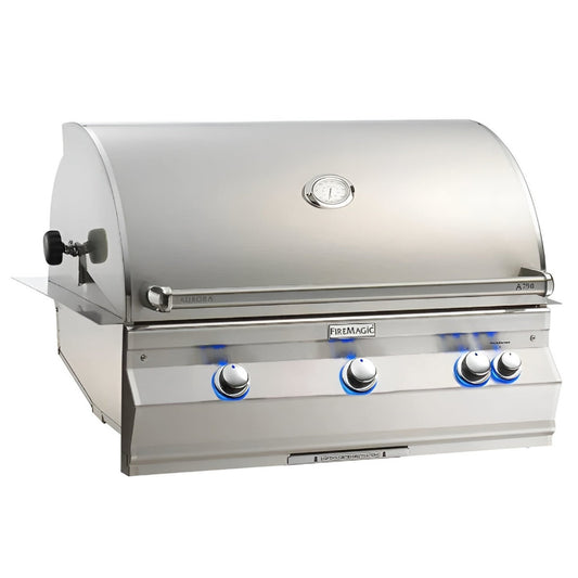 FireMagic A790i Aurora 36" Built-In Grill with Analog Thermometer and Rotisserie Backburner, NG-LP - A790I8EA