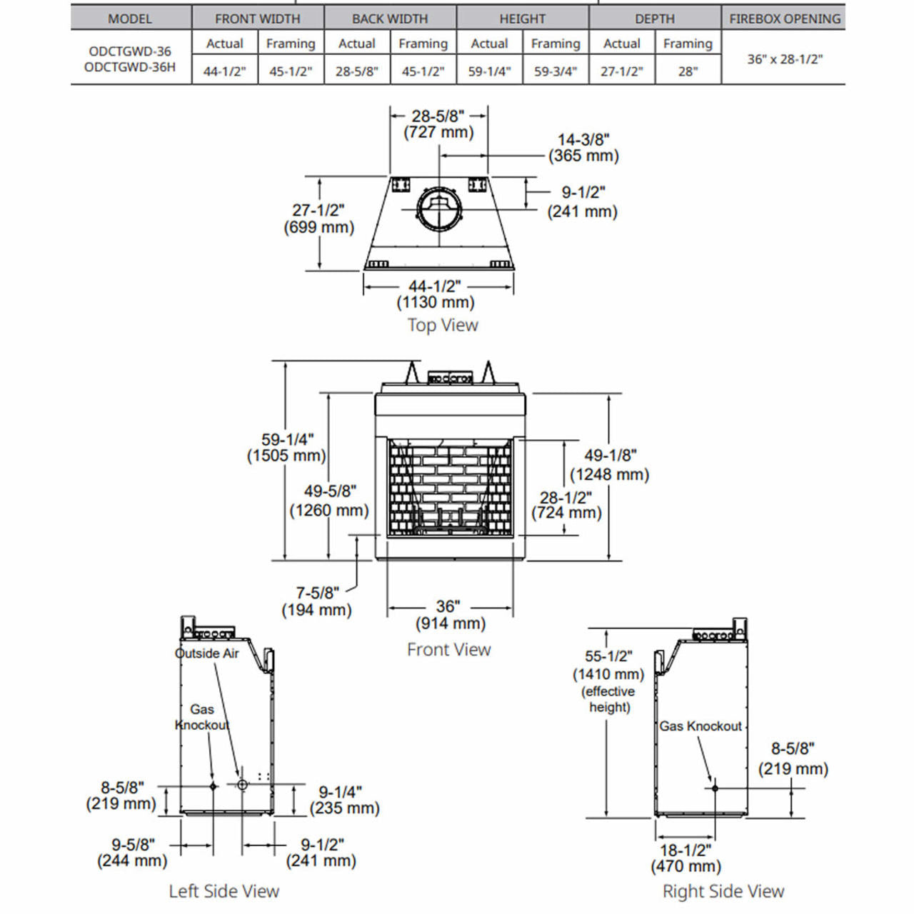Outdoor Lifestyles Cottagewood 36" Wood-Burning Fireplace - ODCTGWD-36
