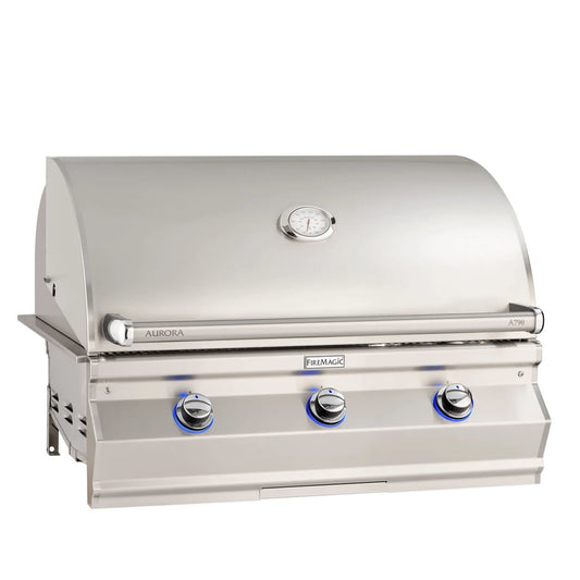 FireMagic A790i Aurora 36" Built-In Grill with Analog Thermometer, Rotisserie Backburner and Infrared Burner, LP-NG - A790I8LA