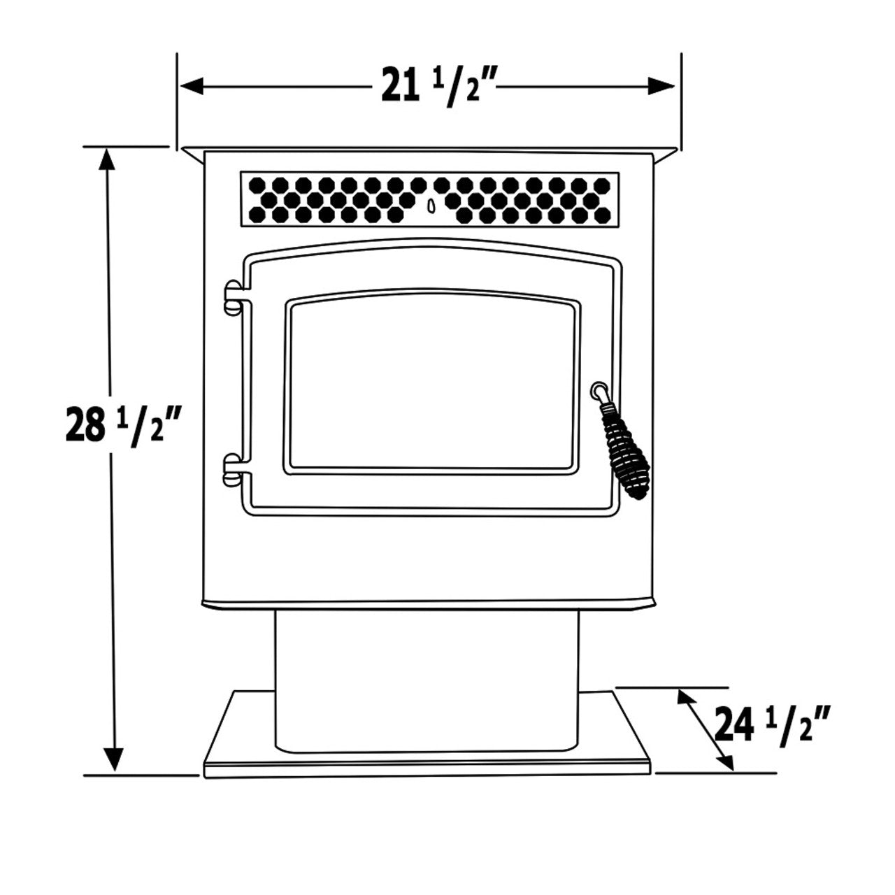 1,800 Sq. Ft. Black Pellet Stove with 45 lb Hopper