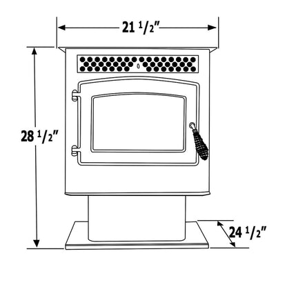 1,800 Sq. Ft. Black Pellet Stove with 45 lb Hopper
