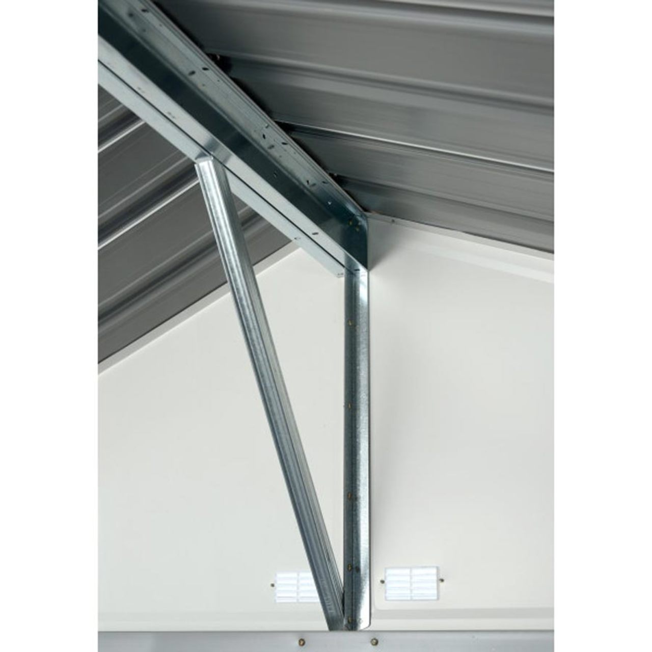 EZEE Extra High Gable - Galvanized Steel 10' x 8' Storage Shed - Charcoal