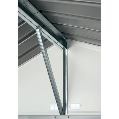 EZEE Extra High Gable - Galvanized Steel 10' x 8' Storage Shed - Charcoal