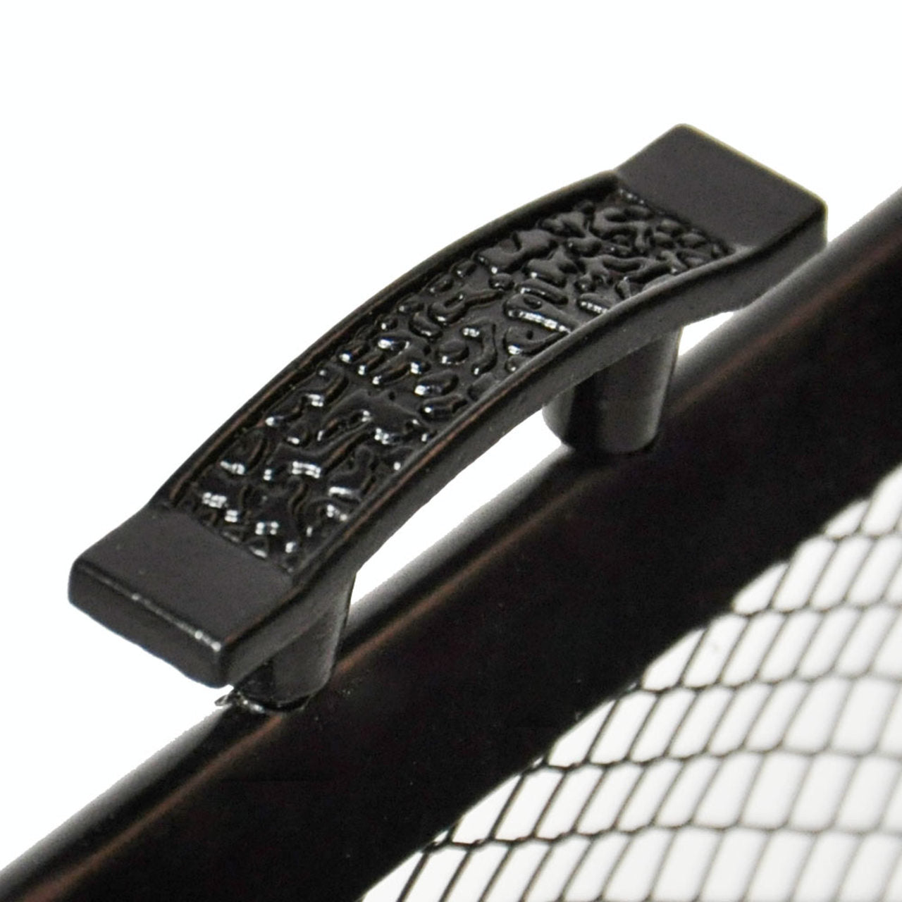 3 Fold Fireplace Screen - Black