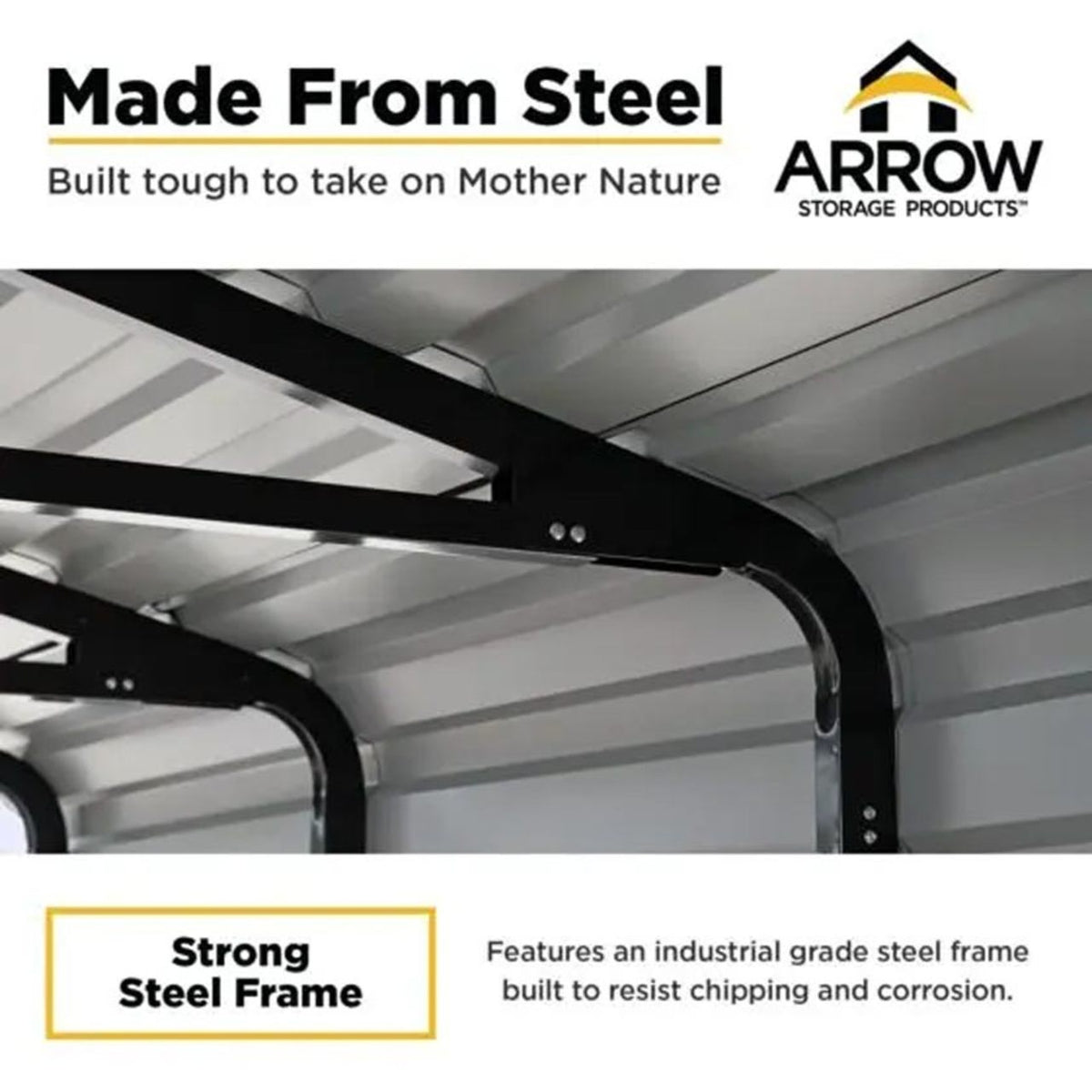 Arrow Carport 10 x 20 x 7 Ft. - Charcoal
