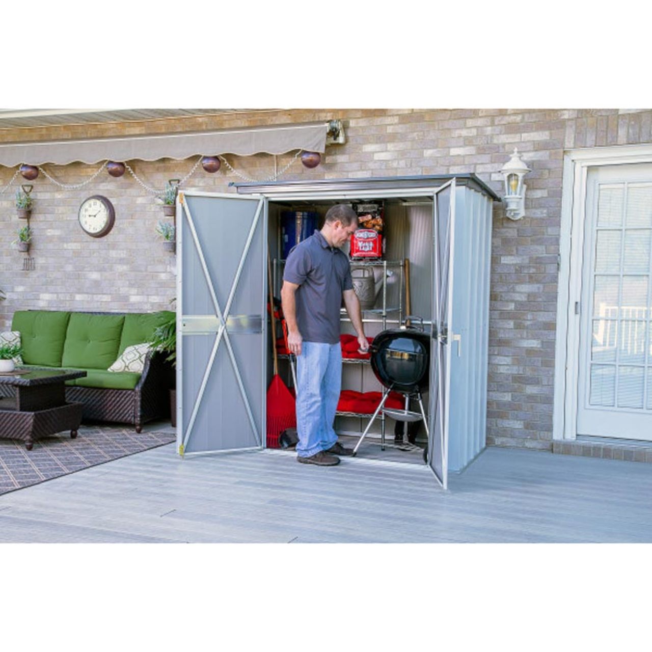 Spacemaker 5' x 3' Patio Shed - Flute Gray and Anthracite