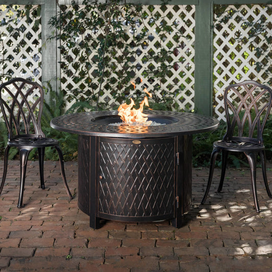 Fire Sense Verona Aluminum Round LP Fire Pit - 62695