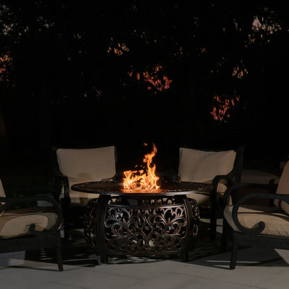 Fire Sense Toulon Oval Aluminum LP Fire Pit - 62198