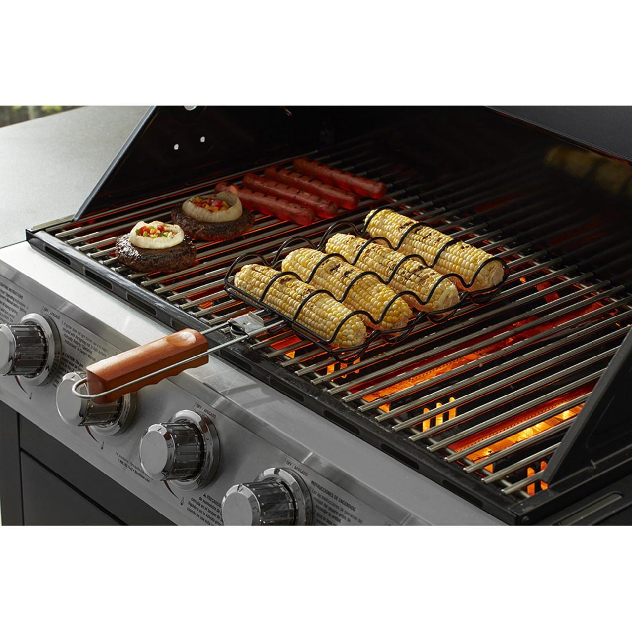 Non-Stick Corn Grill Basket With Folding Handle