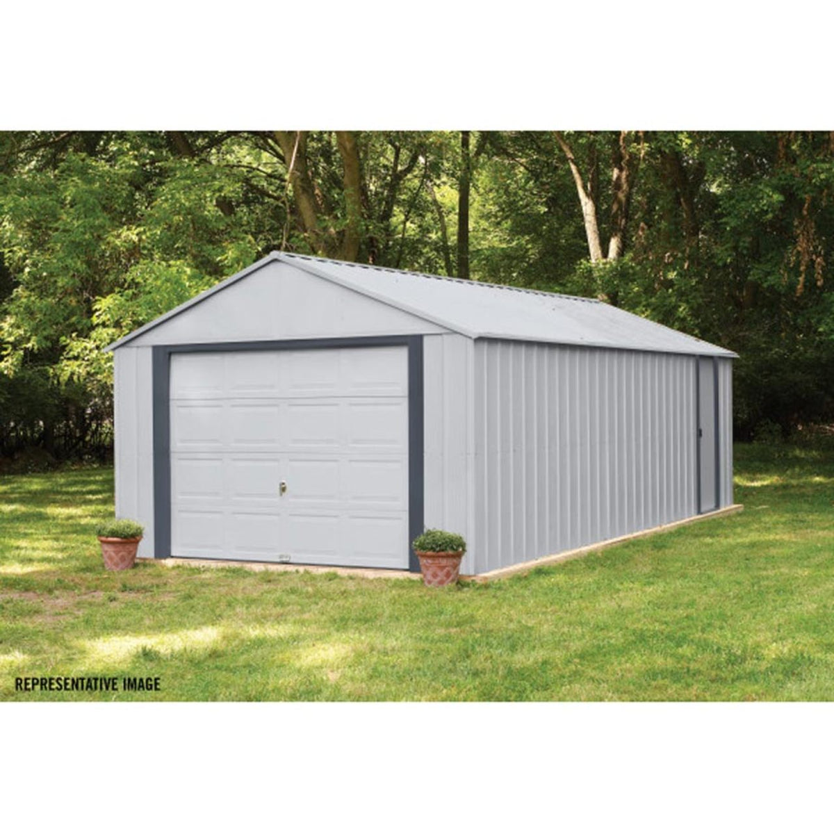 Arrow Murryhill 12' x 17' Steel Storage Garage/Building - Gray