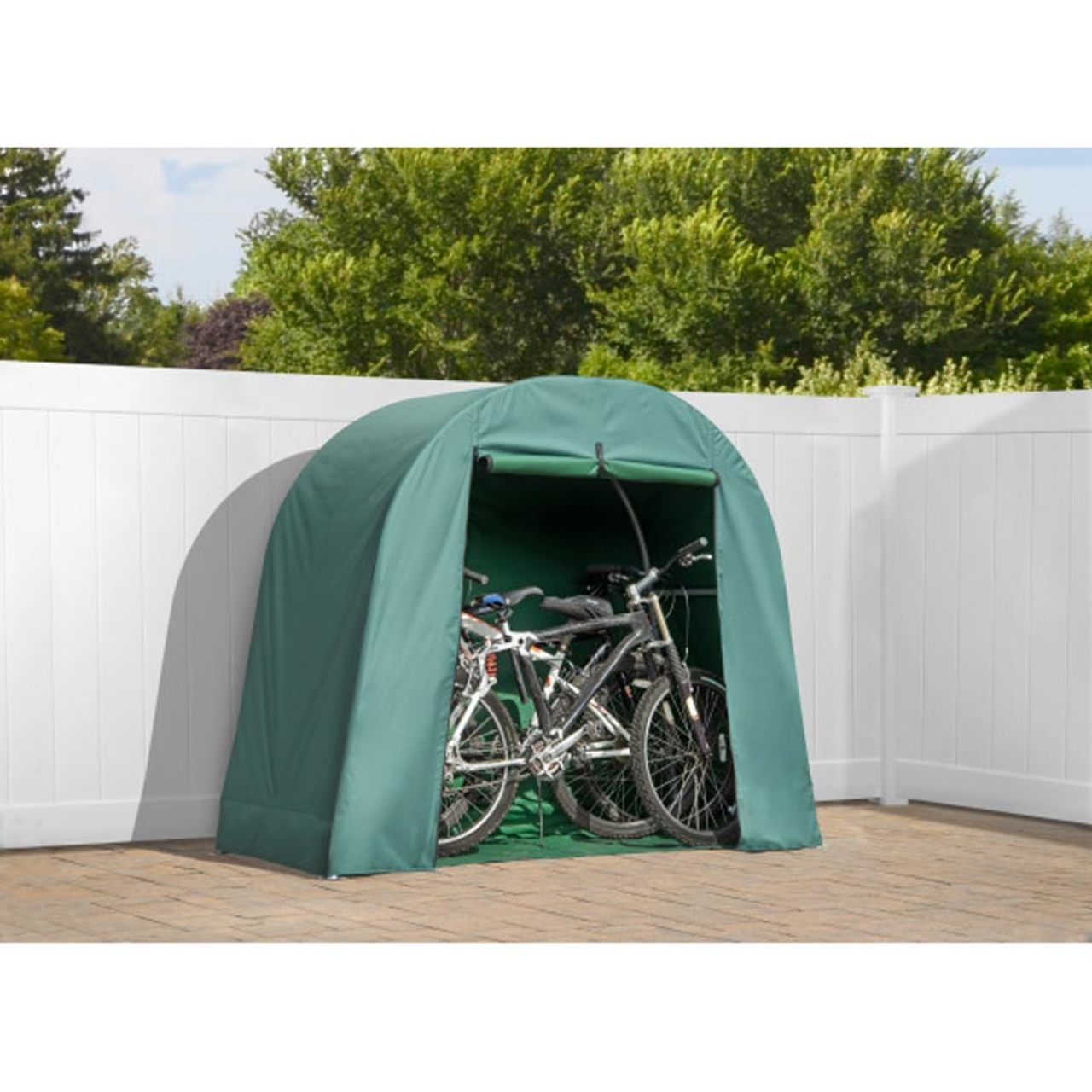 6'8" x 3' x 5'6" Green Bike Shed