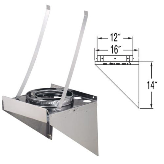 8" DuraPlus Stainless Steel Tee Support Bracket - 8DP-TSBSS