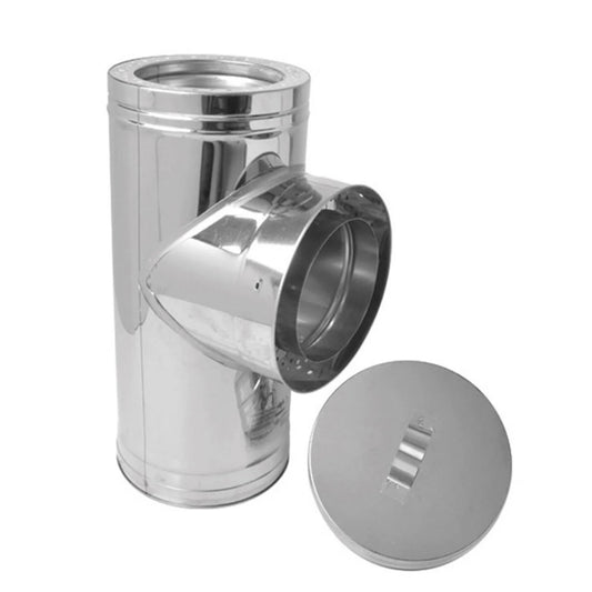 5" Ventis Class-A All Fuel Chimney 316L Insulated Tee with Cover - VA316-T05