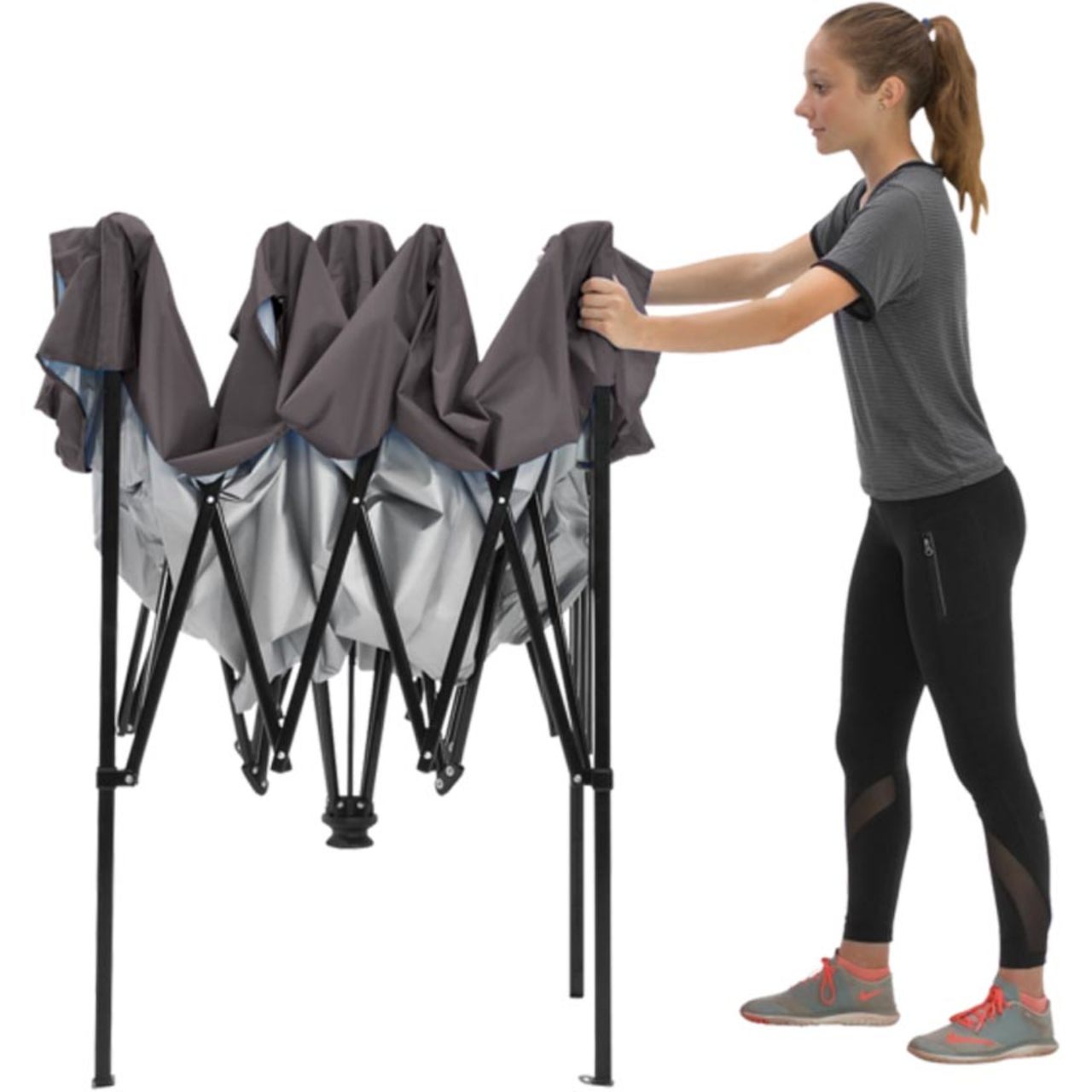Expedition EX100 One Push 10' x 10' Straight Leg Canopy - Charcoal