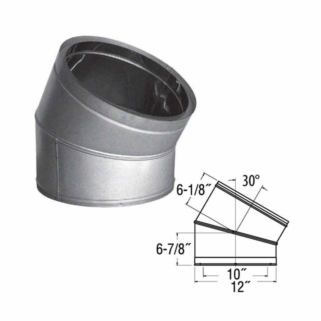 10" DuraTech 30 Degree Galvanized Elbow - 10DT-E30