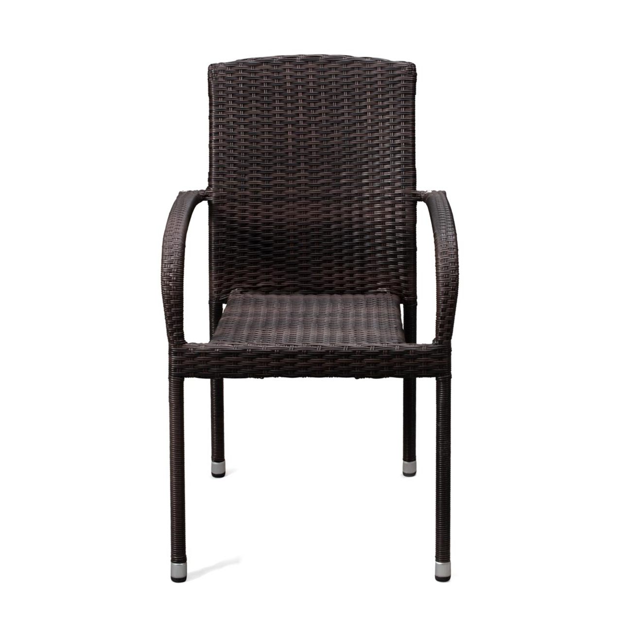 Set of 4 Outdoor Wicker Chairs - Mocha