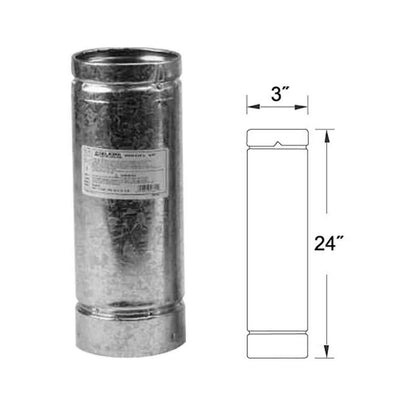 3" x 24" Selkirk VP Pellet Vent Pipe - 3VP-24