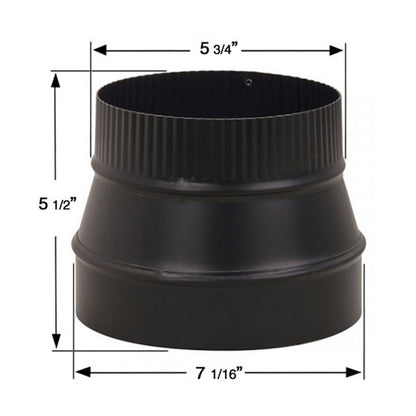7" to 6" 24-Ga. Snap-Lock Black Reducer