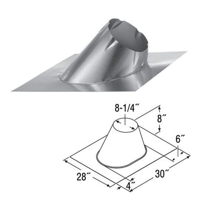 6" DuraTech 7/12 - 12/12 Large Base Adjustable Roof Flashing - 6DT-F12L