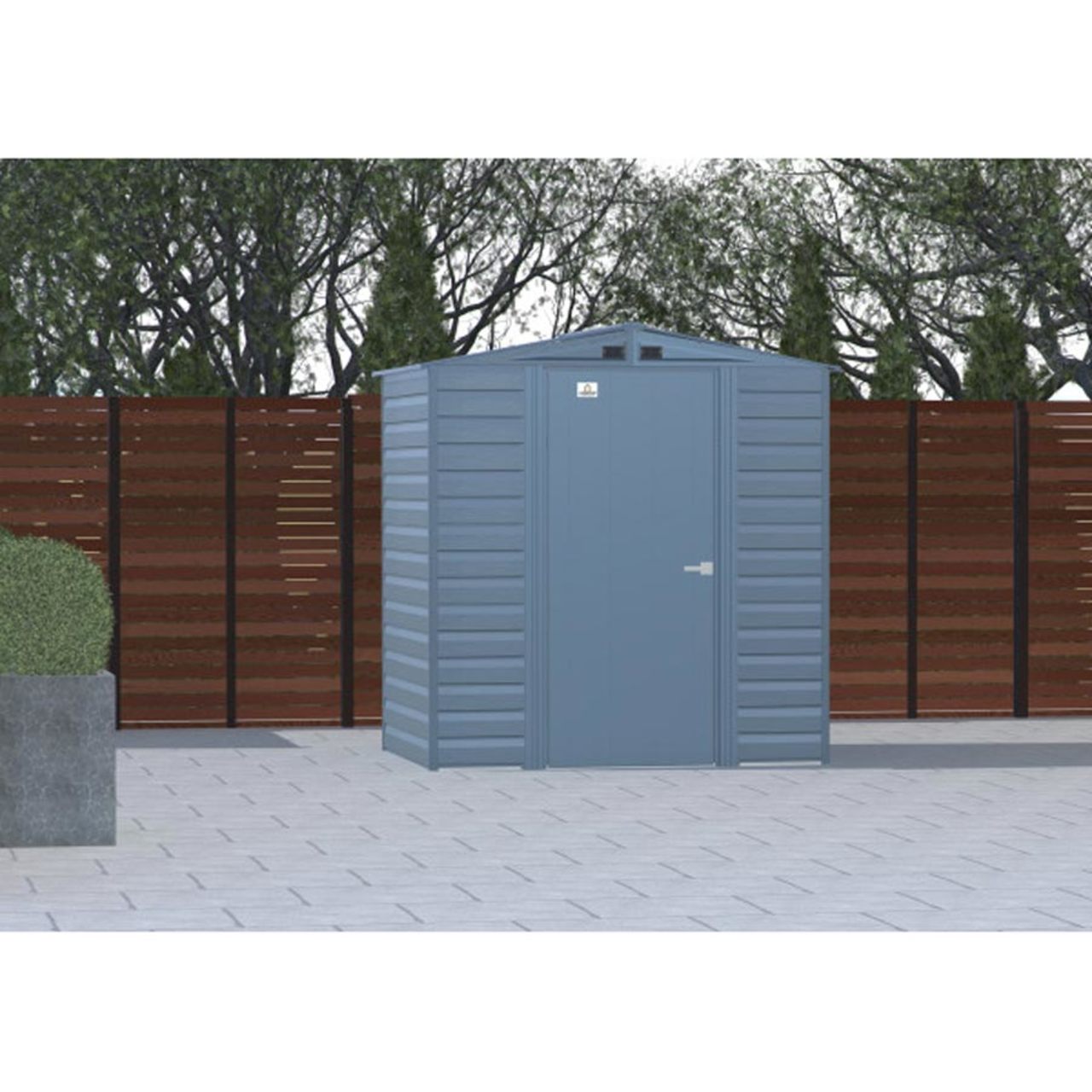 Arrow Select 6' x 5' Steel Storage Shed -  Blue Gray
