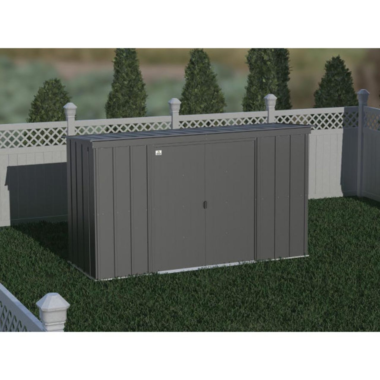 Arrow Classic Steel Storage Shed  10' x 4' , Charcoal