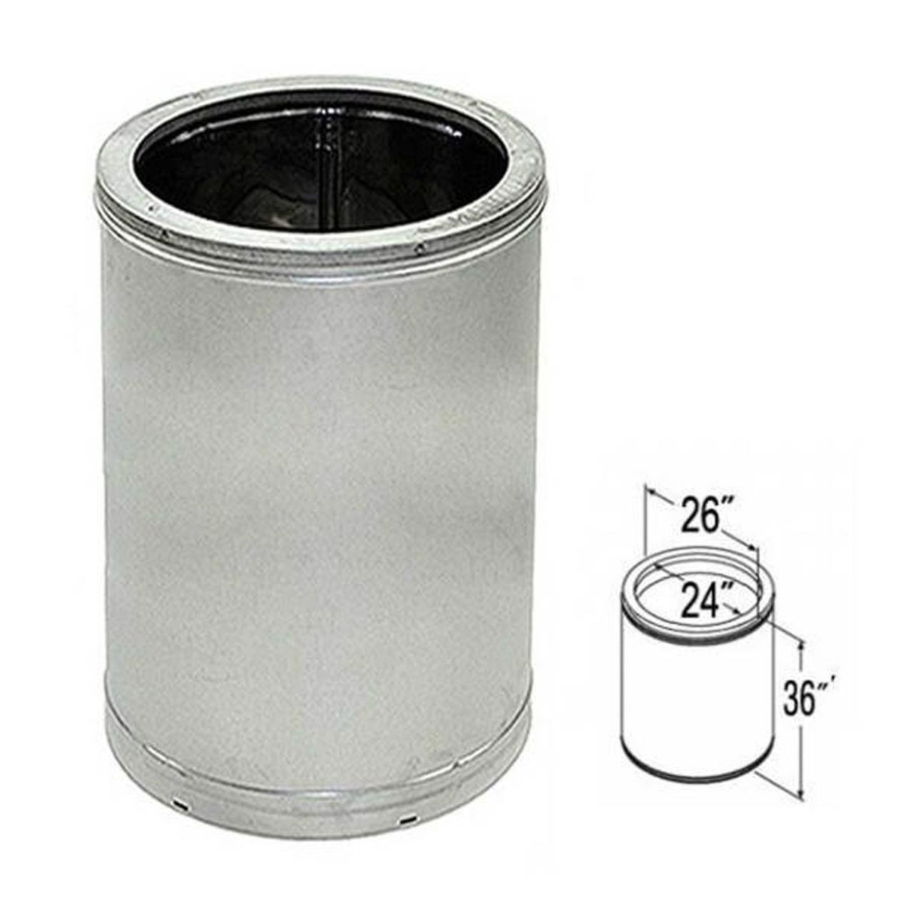 24'' x 36'' DuraTech Galvanized Chimney Pipe - 24DT-36