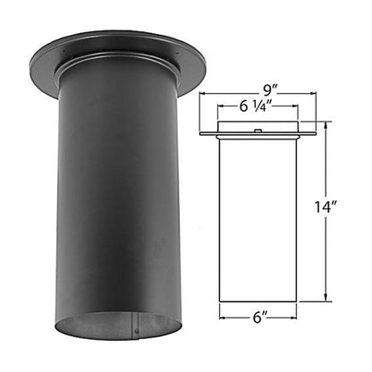 6" DuraBlack Slip Connector with Trim - 6DBK-SC
