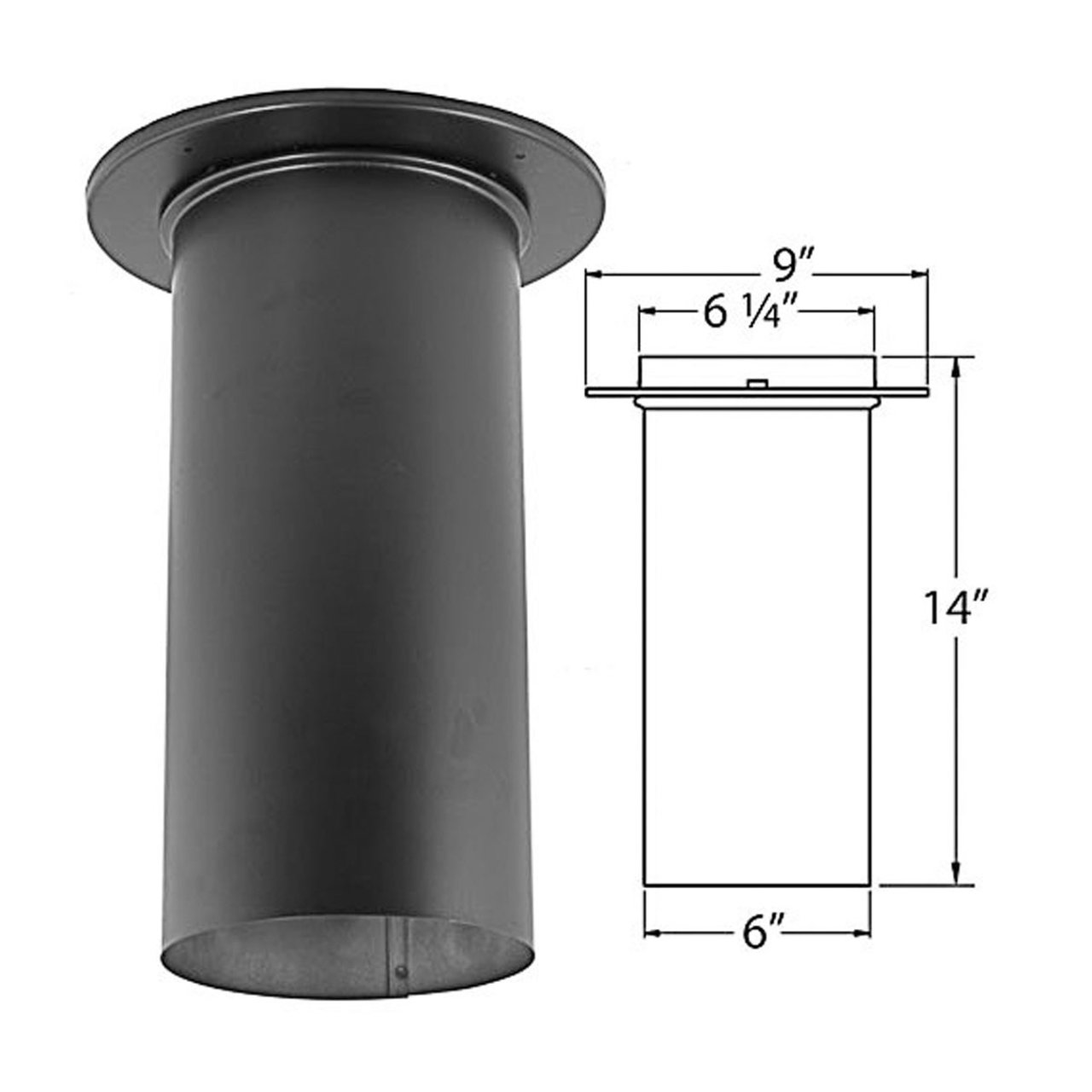 DuraBlack 6'' Slip Connector with Trim | Stove Pipe – Northline
