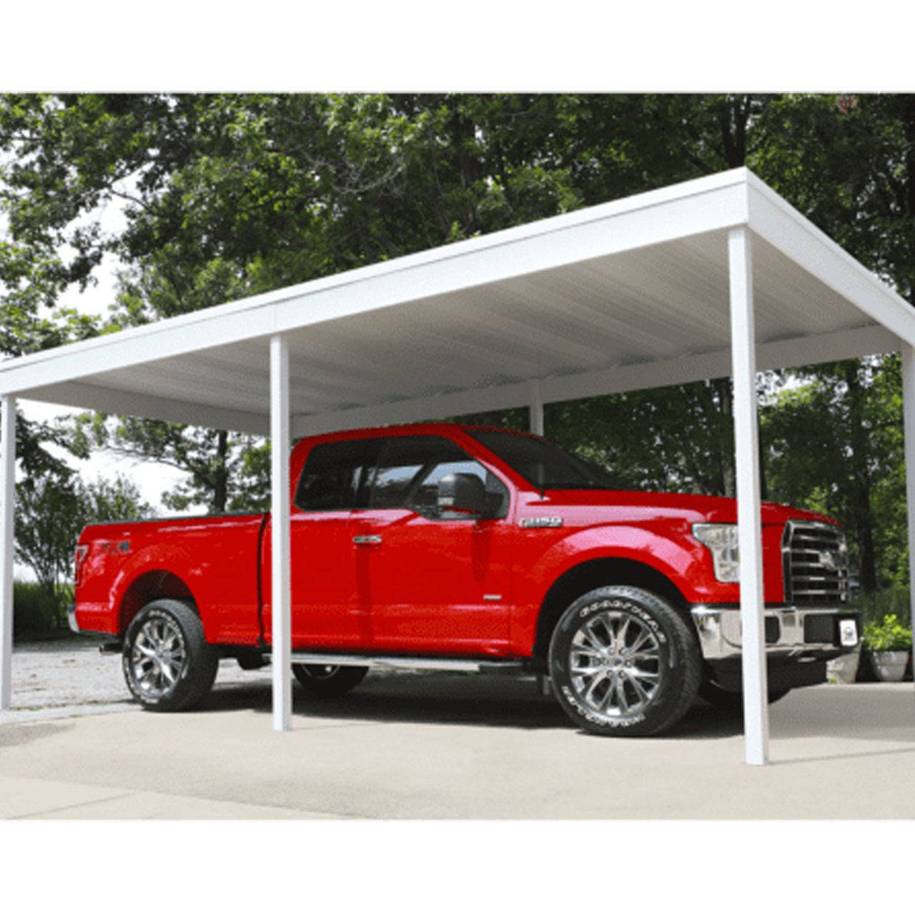 Arrow Freestanding Carport/Patio Cover, 10x10 - Hot Dipped Galvanized Steel with Vinyl Coating, Eggshell Finish, and Flat Roof