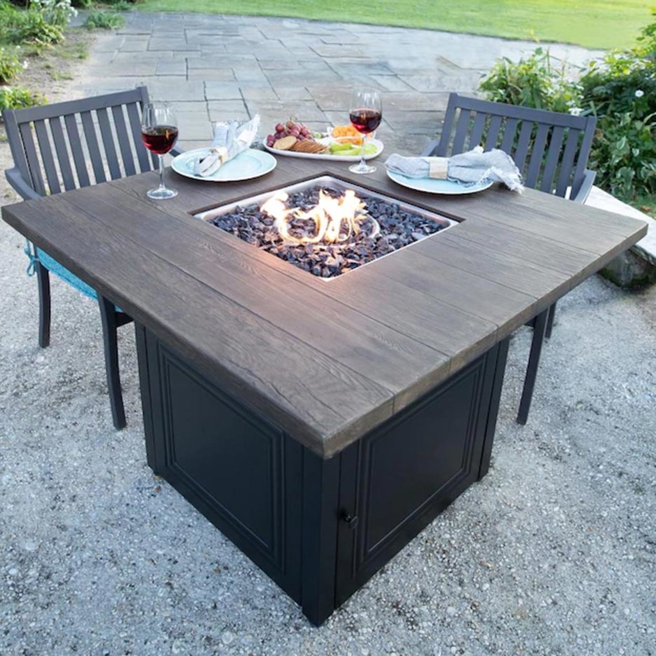 The Benjamin Dual-Heat LP Gas Outdoor Firepit