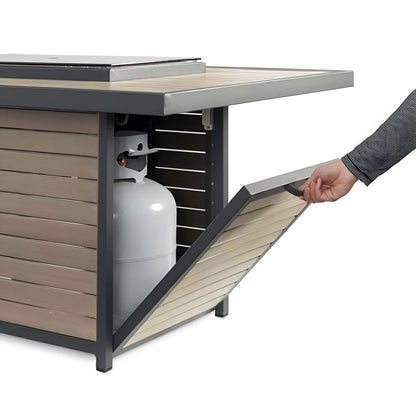 Outdoor Greatroom Kenwood and Brooks Linear Chat Height Gas Fire Pit Table