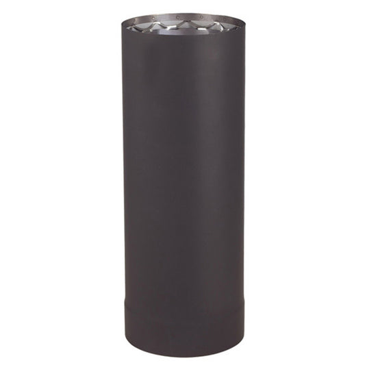 6" X 6" Ventis Double-Wall Stainless Steel Black Stove Pipe - VDB0606