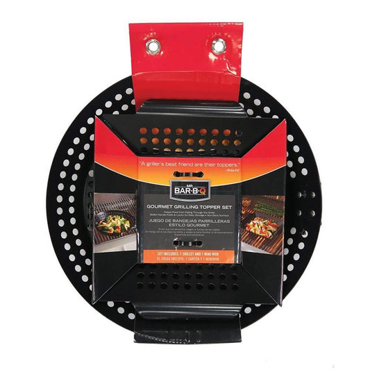 2 Piece Black Gourmet Grill Skillet & Mini Wok Set