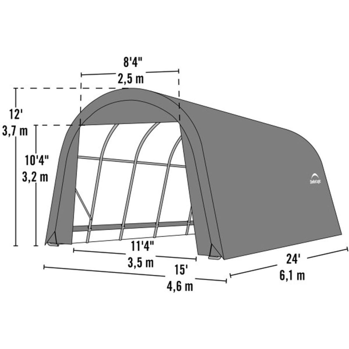 ShelterCoat 15' x  24' Wind & Snow Rated Garage  - Green