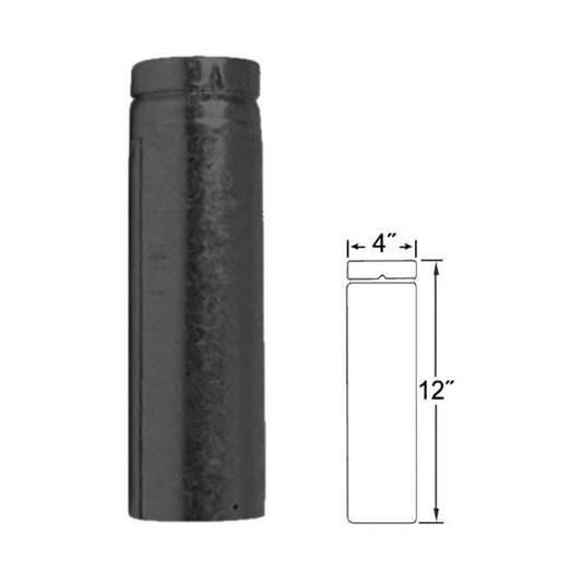 4" x 12" Adjustable Length Selkirk VP Pellet Vent Pipe - Black - 4VP-EZAJ12B