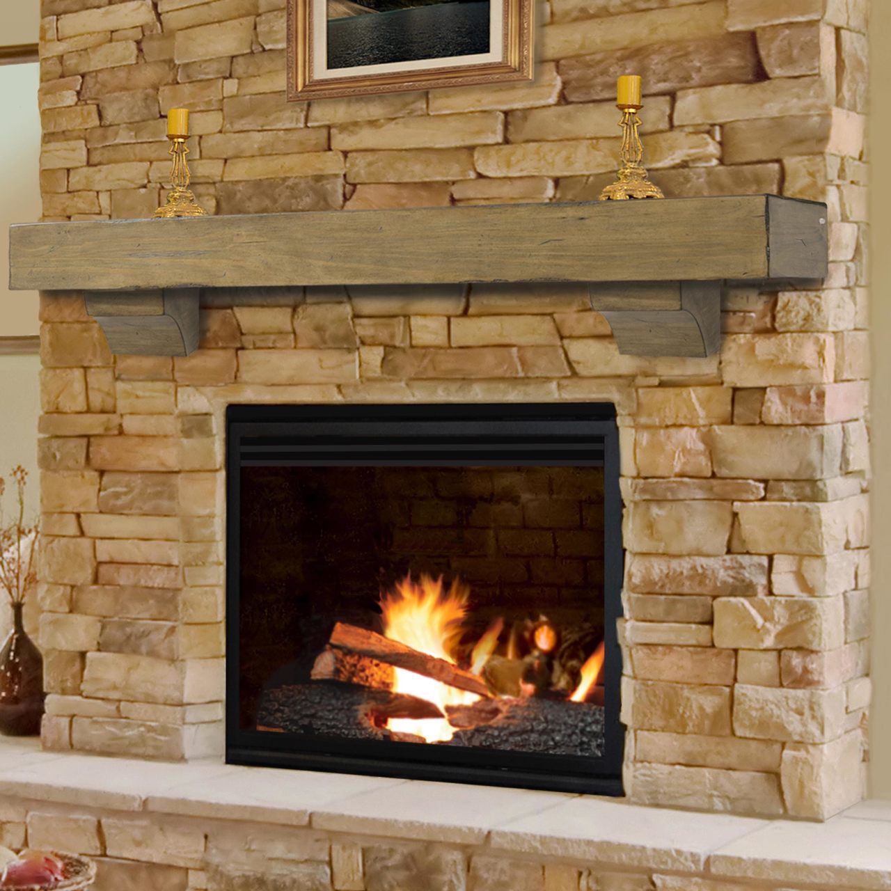 48" Shenandoah Fireplace Shelf by Pearl Mantels - Dune Distressed Finish
