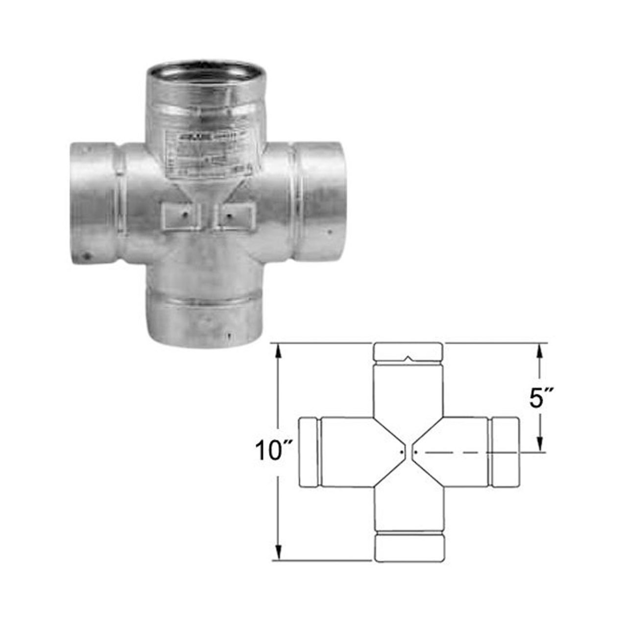 4" Selkirk VP Pellet Vent Pipe Double Tee with Cap - 4VP-TD