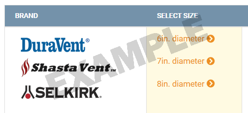 Selecting Brand and Size